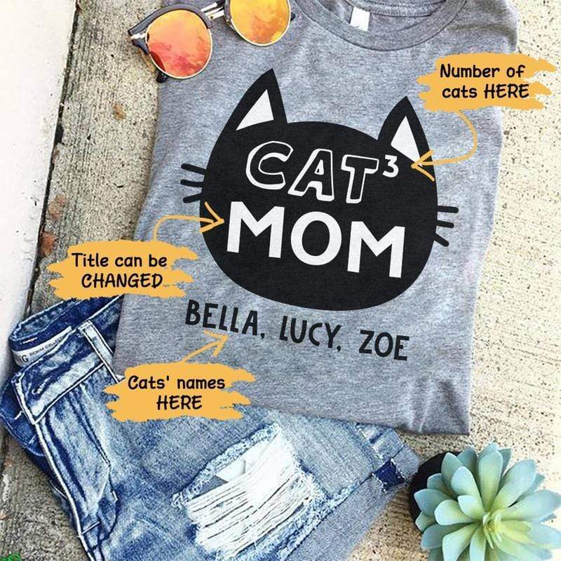 T-shirts Cat Mom Personalized Cat Mom Shirt Classic Tee / S / Sport Grey