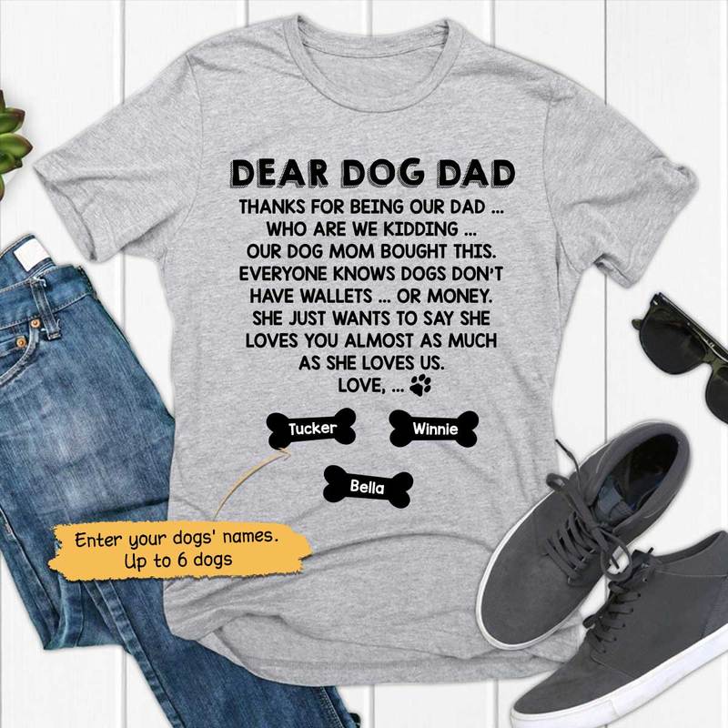 T-shirts Dog Mom Loves Dog Dad Personalized Dog Dad Shirt Classic Tee / S / ASH