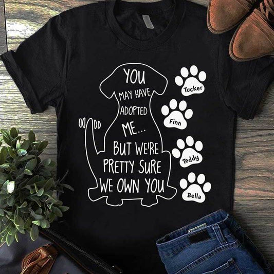 T-shirts Dogs Own You Personalized Dog Shirt Classic Tee / S / Black