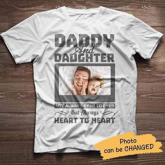 T-shirts Family - Daddy And Daughter Eye To Eye Photo Personalized Shirt Premium Tee / XS / White