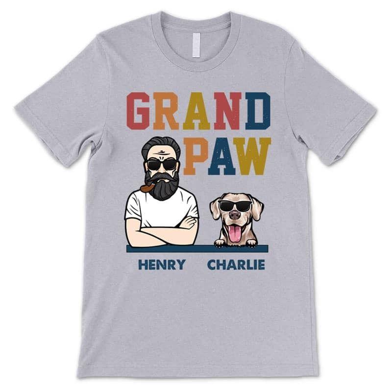 T-shirts Grandpaw Peeking Dog Personalized Shirt