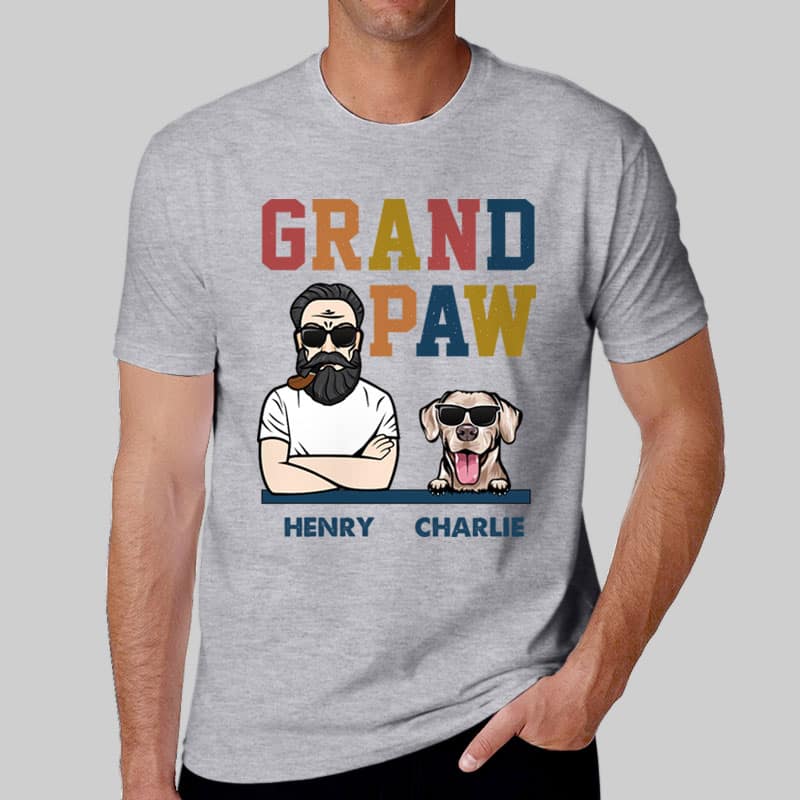 T-shirts Grandpaw Peeking Dog Personalized Shirt