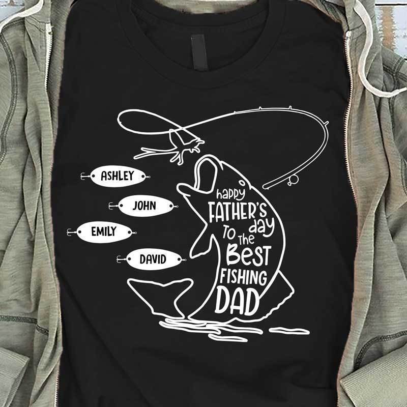 Gift For Dad From Son Daughter Fishing Gifts For Dad - Happy Father Day To  The Best Fishing Dad Personalized Shirt - GiftyGifts™️