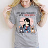 T-shirts Just A Girl Loves French Bulldog Sitting Chibi Personalized Shirt