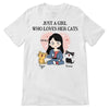 T-shirts Just A Girl Who Loves Cat Smiling Cat Personalized Shirt