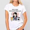 T-shirts Just A Girl Who Loves Cat Smiling Cat Personalized Shirt