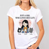 T-shirts Just A Girl Who Loves Her Cat Personalized White Shirt