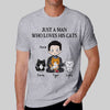 T-shirts Just A Man Loves Cats Personalized Shirt