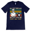 T-shirts Man With Cat Best Cat Dad Ever Just Ask Personalized Shirt
