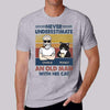T-shirts Never Underestimate An Old Man With His Cats Personalized Ash Shirt