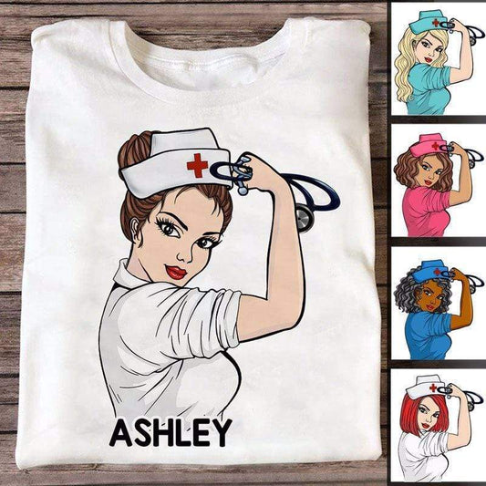 T-shirts Nurse Strong Personalized Shirt Classic Tee / S / White