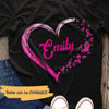 T-shirts Pink Ribbon Heart Personalized Shirt Classic Tee / S / Black