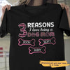 T-shirts Reasons Love Being A Dog Mom Slogan Pattern Personalized Dog Mom Shirt Classic Tee / S / Black