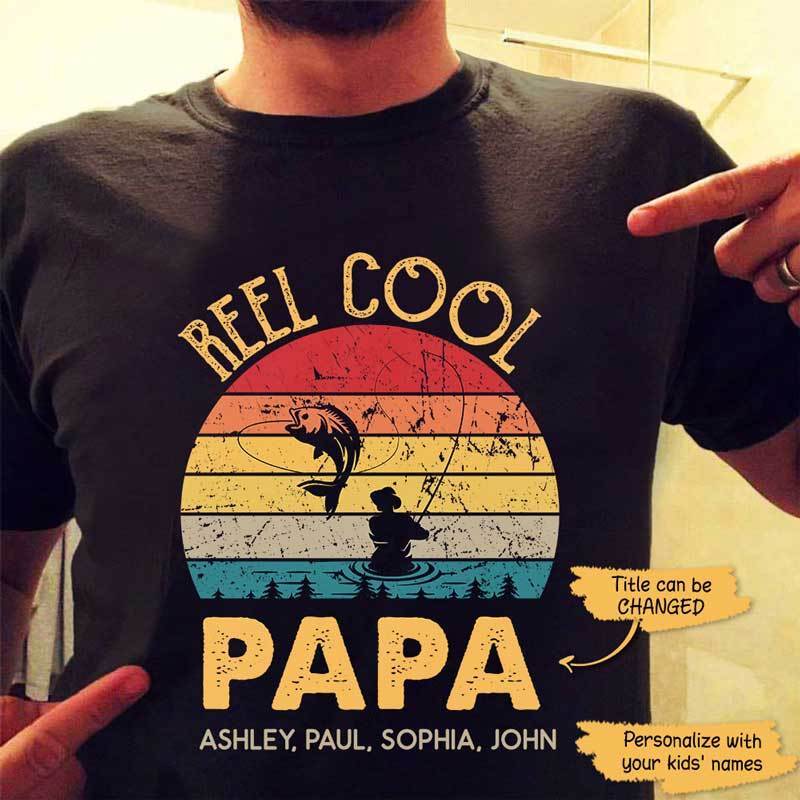 Personalized Fishing Gift - Reel Cool Papa Personalized Shirt - GiftyGifts™️