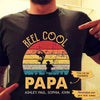 T-shirts Reel Cool Papa Personalized Shirt Classic Tee / S / Black