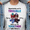 T-shirts Selfie Besties Trouble Together Personalized Shirt Classic Tee / S / White