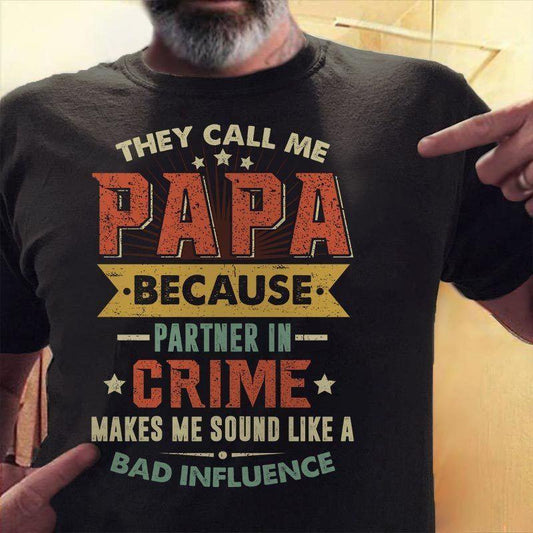 T-shirts They Call Me Papa Retro Shirt Classic Tee / S / Black