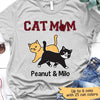 T-shirts Walking Cat Mom Red Plaid Personalized Shirt Classic Tee / S / Ash