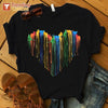 T-shirts Watercolor Cats Heart Personalized Cat Shirt Classic Tee / S / Black