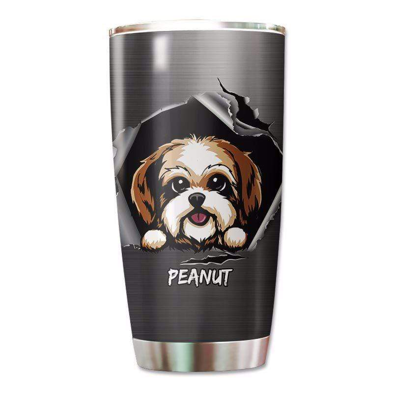Tumbler Peeking Dog Ragged Hole Torn Personalized Tumbler 20oz