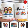 Colorful Patterned Sitting Doll Besties Sisters Siblings Personalized Mug