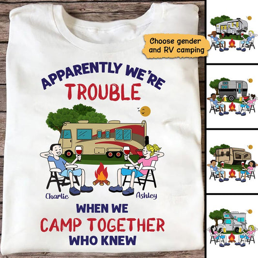 Trouble Camping Partners Personalized Shirt