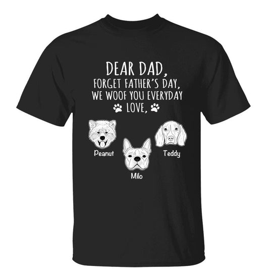 Forget Father‘s Day Simple Dog Head Outline Personalized Shirt