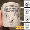 Simple Dog Head Outline Happy Father‘s Day Dog Dad Gift Personalized Mug