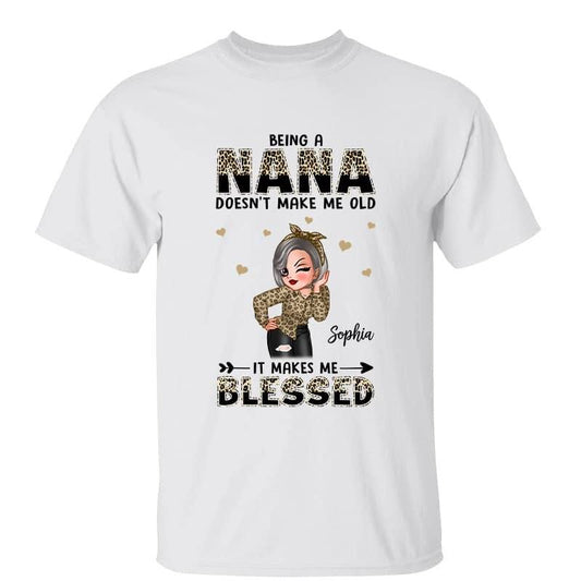Blessed Nana Grandma Leopard Personalized Shirt