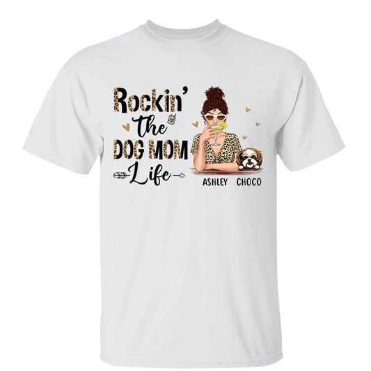Dog Mom Life Leopard Personalized Shirt