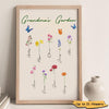 Family Watercolor Flowers Personalized Vertical Poster