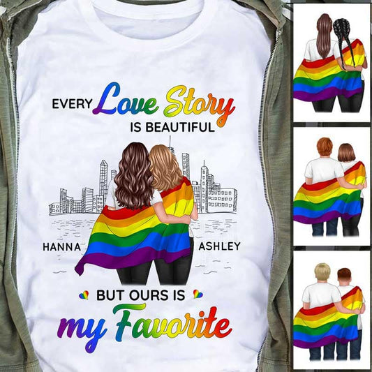 Love Story LGBT Couples Gift For Him For Her Personalized Shirt
