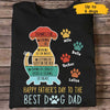 Happy Father's Day Dog Dad Retro Dog Outline Personalized Shirt