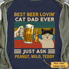 Best Beer Loving Cat Dad Ever Personalized Shirt
