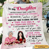 To My Daughter Front View Personalized Fleece Blanket