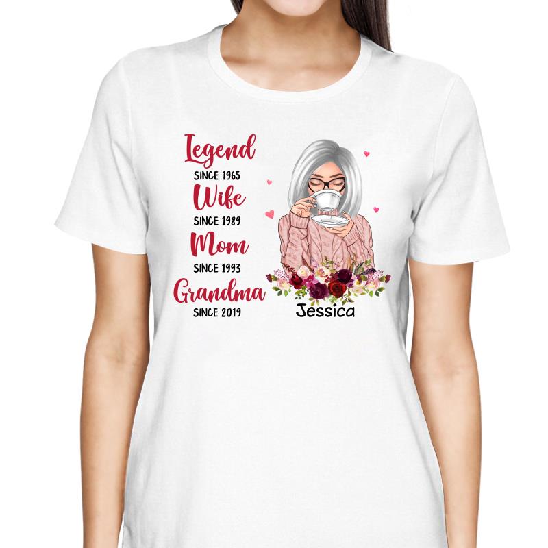 Beautiful Legend Wife Mom Grandma Personalized Shirt