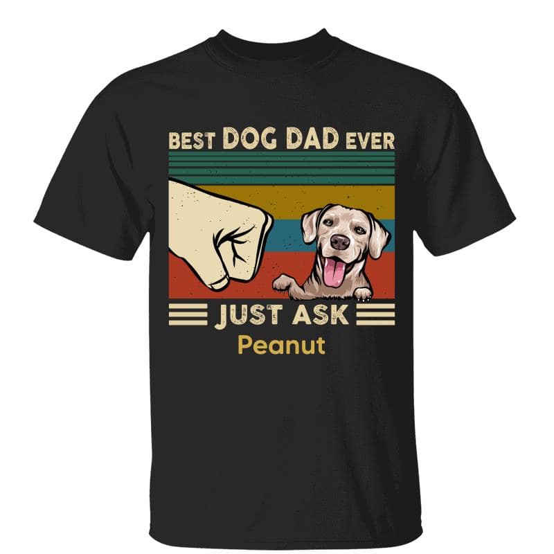 Best Dog Dad Mom Fist Bump Peeking Dog Personalized Shirt
