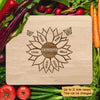 Grandma Mom Sunflower Grandkid Name Personalized Engraved Cutting Board