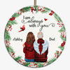 Holly Branch Memorial Personalized Circle Ornament