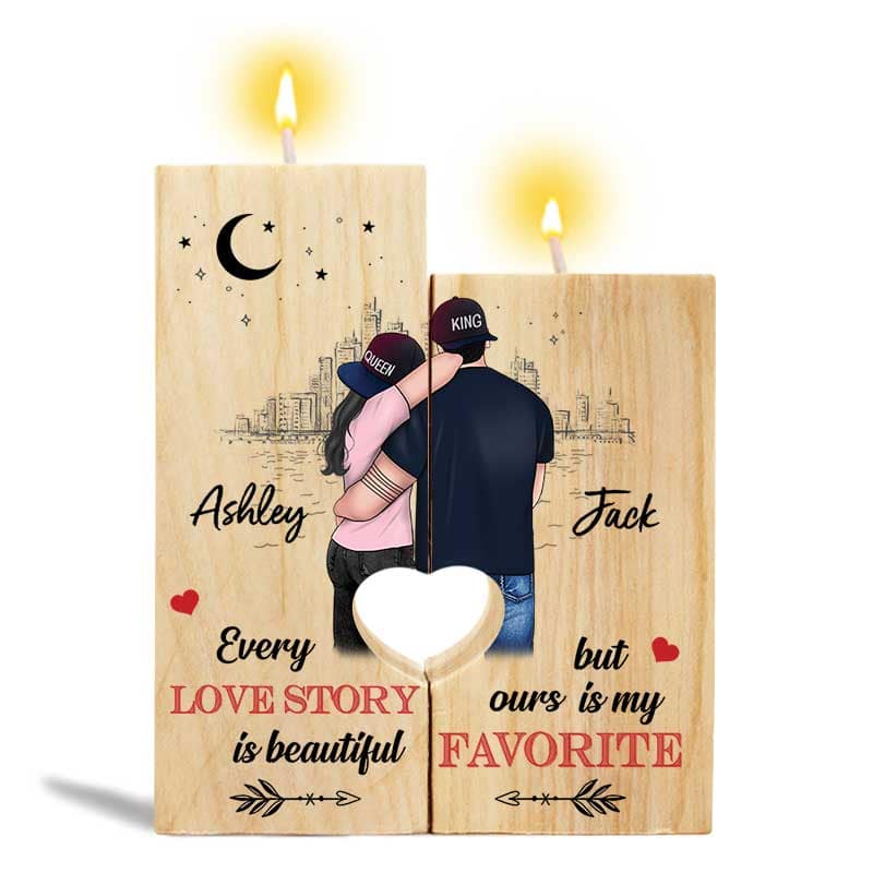 Our Love Story Is My Favorite Personalized Candle Holder