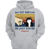 Best Cat Dad Fluffy Cat Personalized Light Color Hoodie Sweatshirt