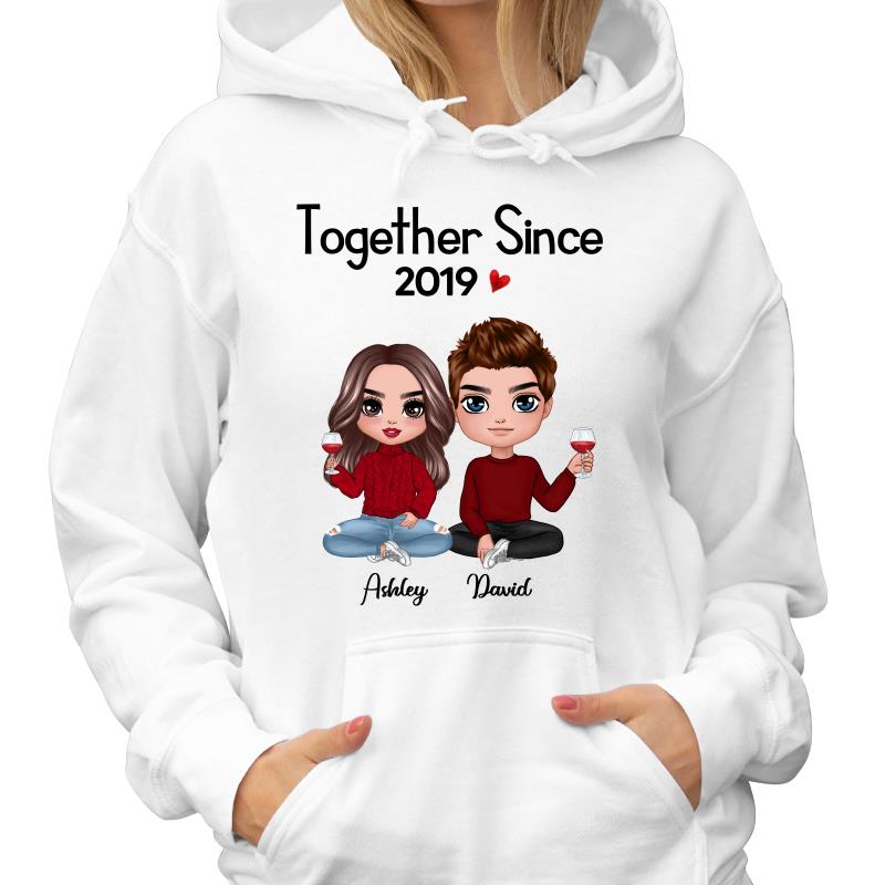 Doll Couple Sitting Gift For Him For Her Personalized Hoodie