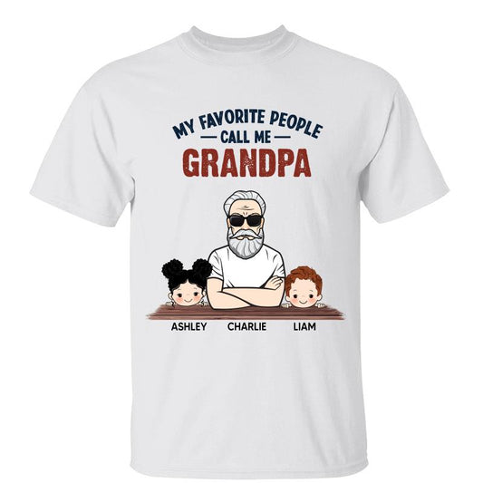 Favorite People Call Me Grandpa Man And Kids Personalized Shirt